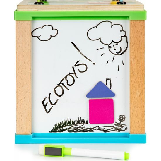 Ecotoys dřevěná edukační kostka s labyrintem Mouse Cube 5v1