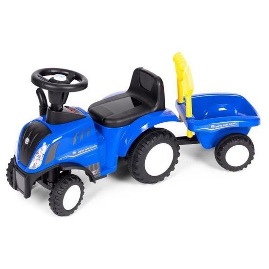 New Holland dětské odrážedlo traktor s přívěsem - modré