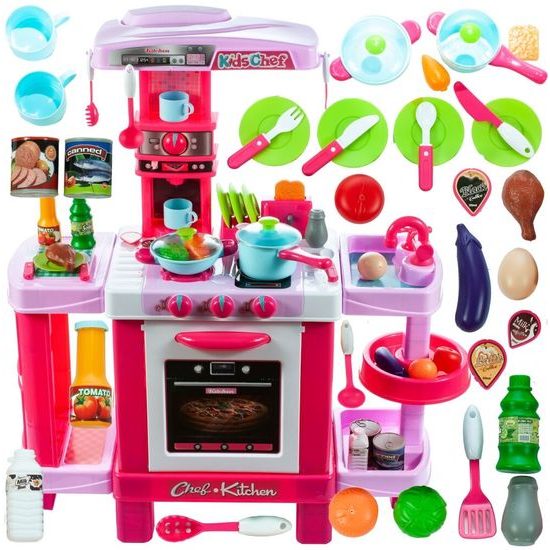 Majlo Toys dětská kuchyňka se světlem a zvuky Kids Chef růžová