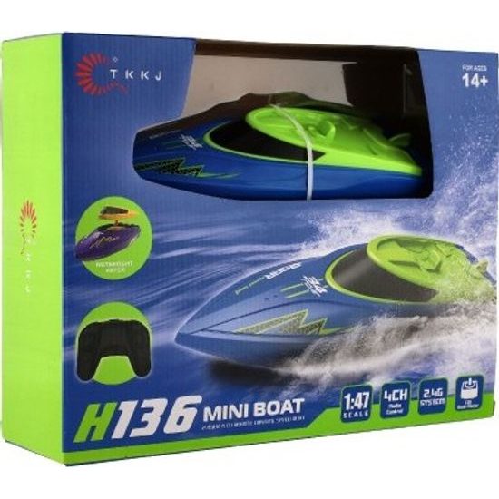 Motorový člun do vody RC - modrý na baterie