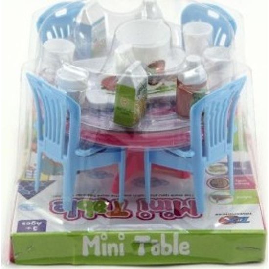 Stůl a židle s doplňky - mix 2 barvy