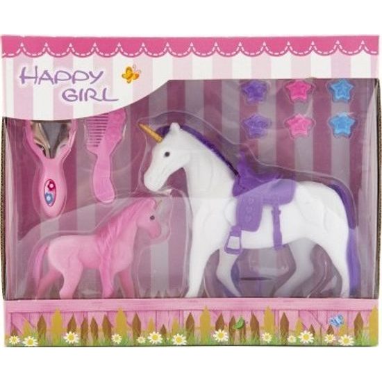 Česací Jednorožec se sedlem s hříbětem