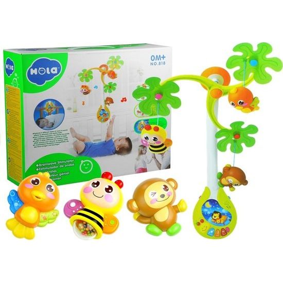 Huile Toys kolotoč nad postýlku se světlem a zvuky Sun Baby