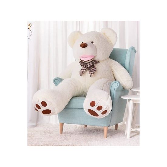 Plyšový medvěd Maty 160 cm bílý