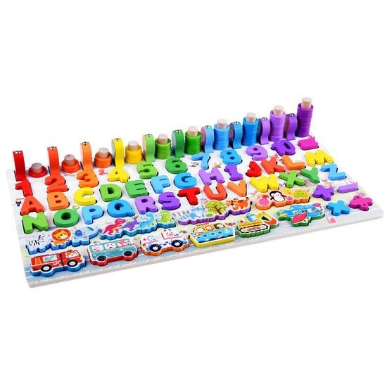 Dřevěná vkládačka pro děti 5v1 Preschool Table