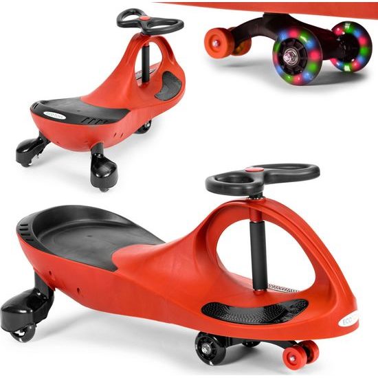 Ecotoys gravitační odrážedlo se svítícími koly Spinner - červené