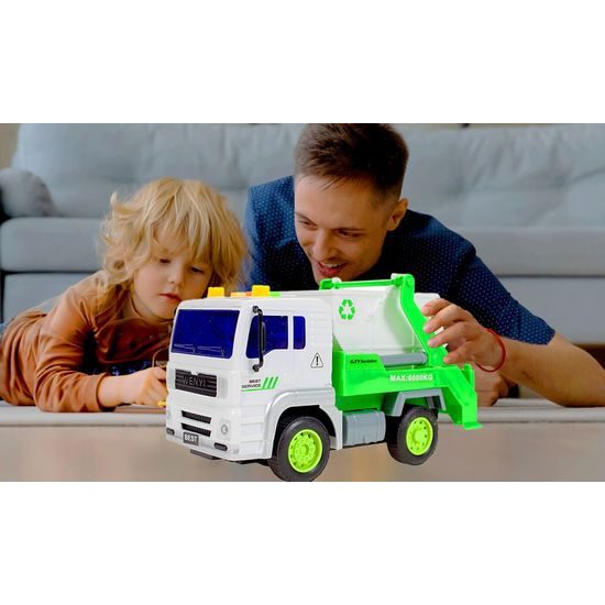 Popelářské auto s kontejnerem, světly a zvuky City Service 1:20
