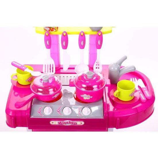 Dětská skládací kuchyňka se zvuky a světlem Pink Gourmet