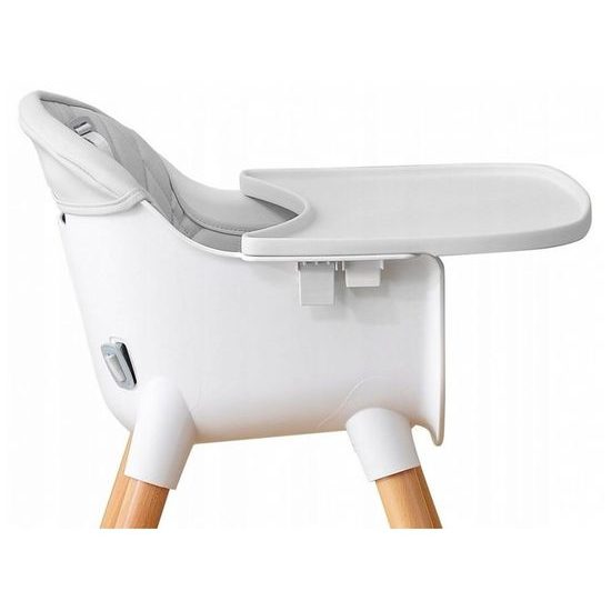 Ecotoys dřevěná jídelní židlička 2v1 šedá