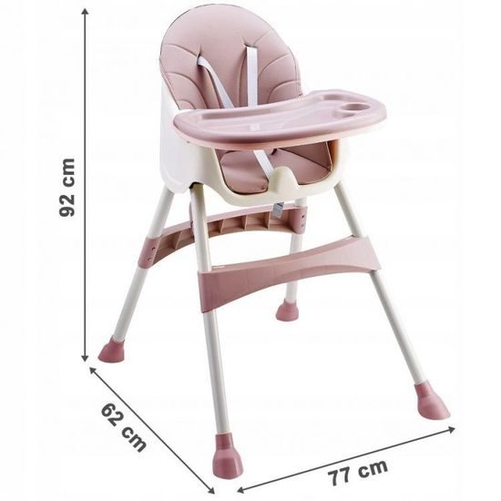 Ecotoys jídelní židlička 2v1 Pink HC823 růžová