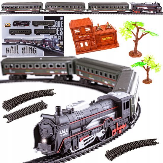 Mini vláčkodráha na baterie se světlem Rail King II