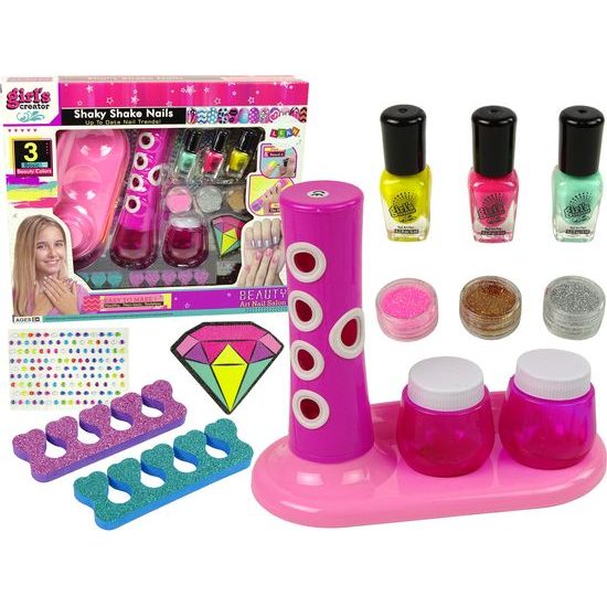 Sada na nalakování nehtů s dávkovačem třpytek