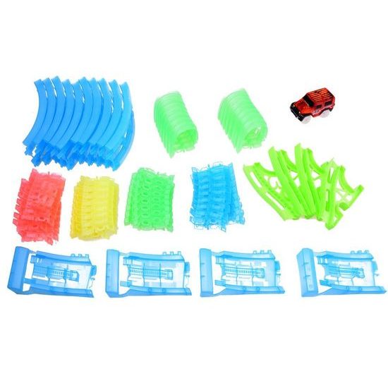 Svítící autodráha s autíčkem na baterie 169 dílků Magic Tracks