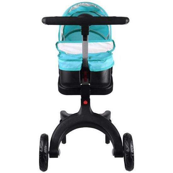 Alice moderní hluboký kočárek pro panenky 4544 tyrkysový