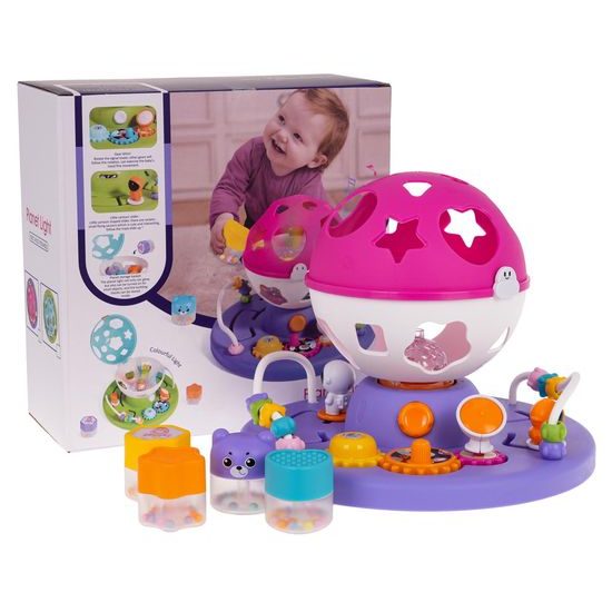 Interaktivní vkládačka s funkcí světla a zvuku - růžová