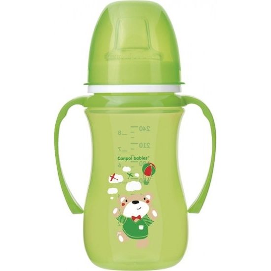 CANPOL 35/208 EasyStart Training Mug 240ml - Sladká zábava zelená