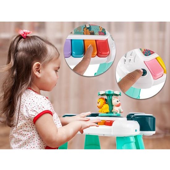 Edukační stoleček s piankem a zvuky 3v1 Animal Concert