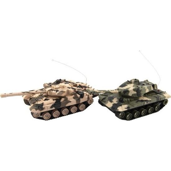 Tank RC 2ks tanková bitva + dobíjecí pack - maskáč