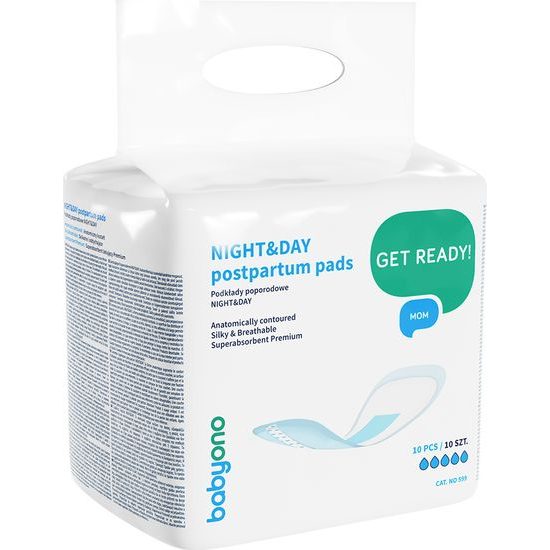 BabyOno Anatomické poporodní vložky NIGHT&DAY - 10 ks