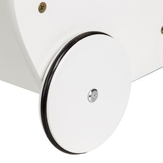 Ecotoys dětské dřevěné chodítko kočárek Bílé