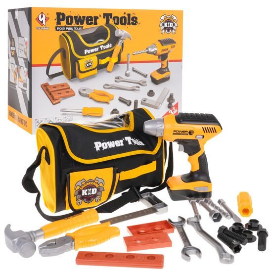 Sada dětského nářadí s vrtačkou na baterie v tašce Power Tools