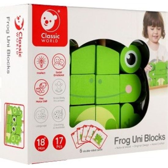 Dřevěná skládanka Žába 17ks