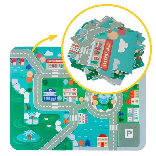 Sada dětských dřevěných kostek 115 ks v Městečko