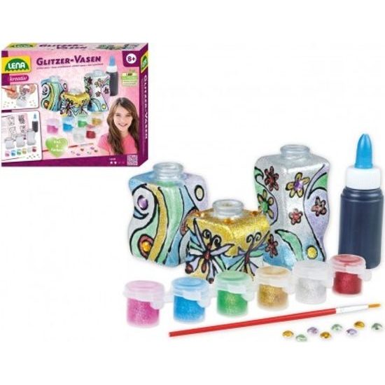 Kreativní sada- malování na sklo-Třpytivé vázy