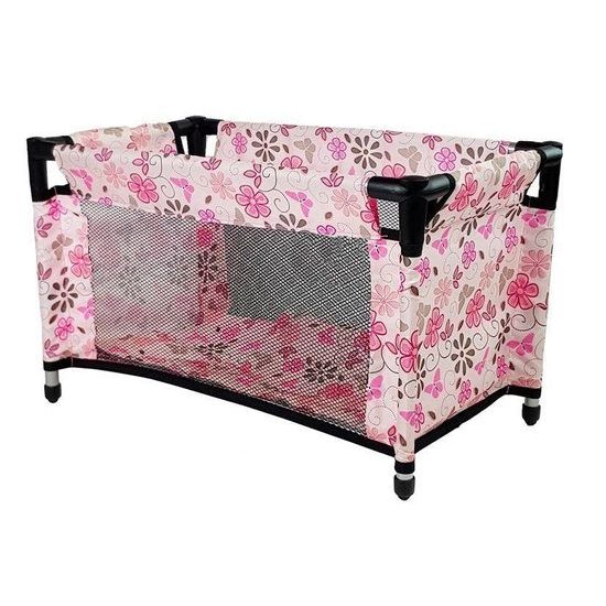 SMONTOVÁNO Alice postýlka pro panenku 7702 světle růžová s kytičkami