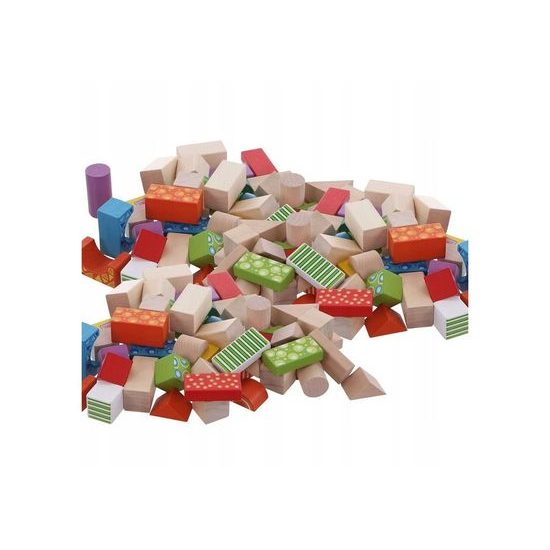 Ecotoys sada dřevěných kostek 50 ks v boxu