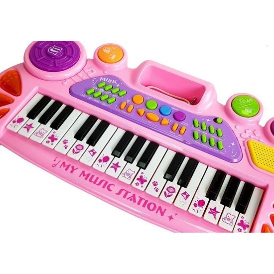 Majlo Toys dětské elektronické klávesy s mikrofonem Music Station