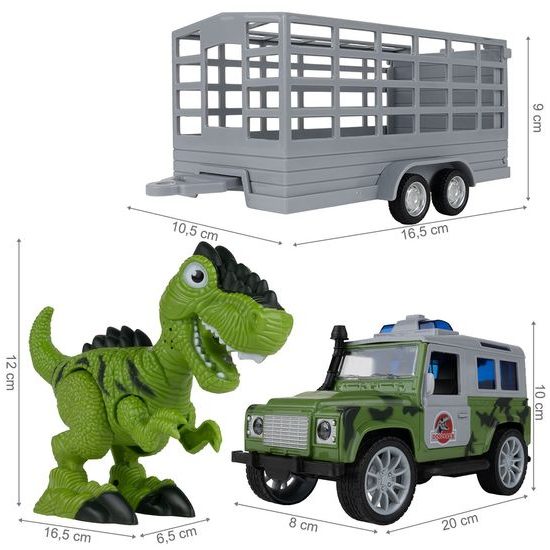 Terénní auto s dinosaurem, světly a zvuky Dino Car 1:20