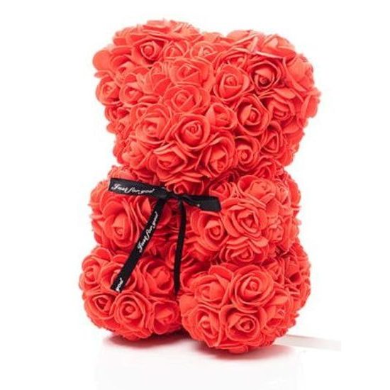 Medvídek z růží červený Rose Bear 25 cm