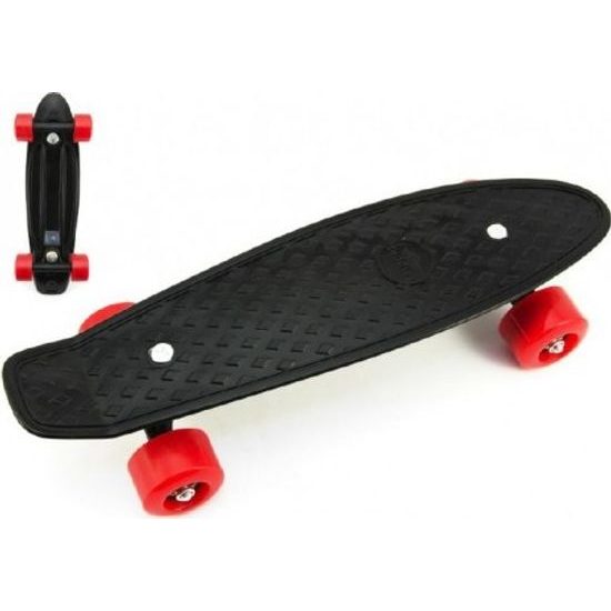Skateboard - pennyboard - černá, červená kola