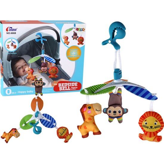 Dětský kolotoč do postýlky s klipem se zvířátky