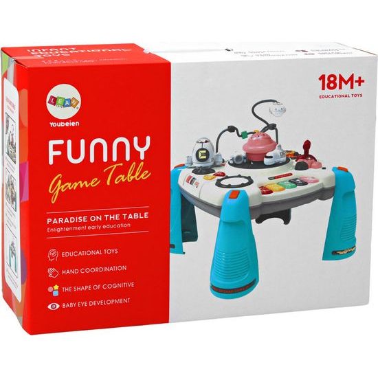 Interaktivní vzdělávací stůl s kolotočem s vesmírnými loděmi, modrá