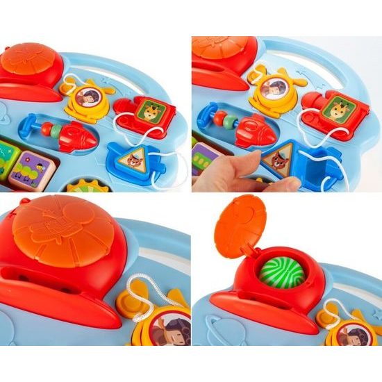 Interaktivní chodítko s hracím stolečkem Music Stroller 2v1 modré