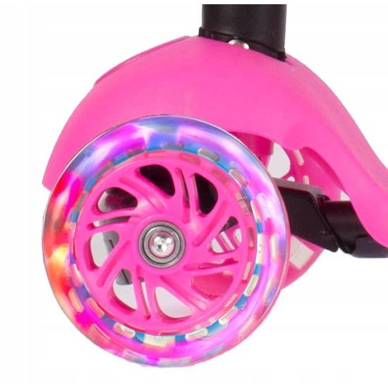 Dětská koloběžka Glow Scooter se svítícími koly růžová