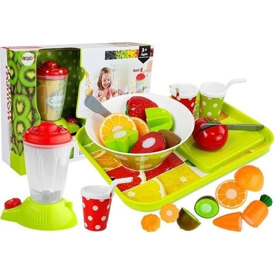 Sada zeleniny a ovoce na krájení s mixérem