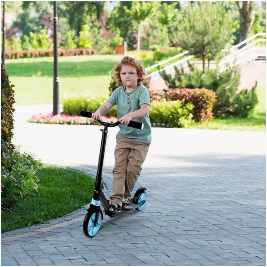 Dětská skládací koloběžka Black Scooter s modrými koly