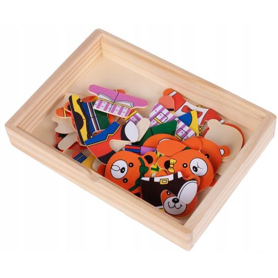 Dřevěná ukládačka s medvídky Bear Dress