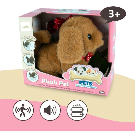 Štěkající plyšový pejsek s vodítkem Plush Pet