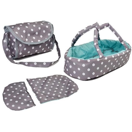 Kočárek pro panenky Alice 9346D kombinovaný šedo-mentolový