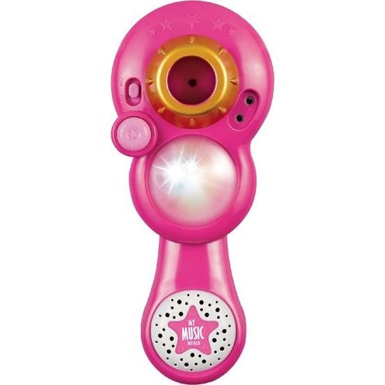 Mikrofon karaoke růžový - na baterie