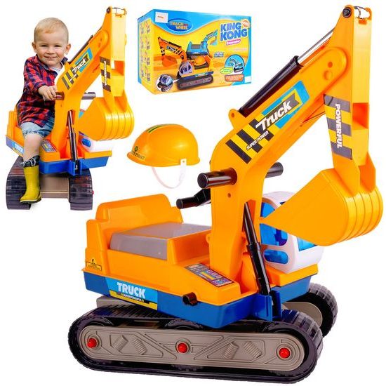 Dětské odrážedlo pásový bagr King Kong s helmou