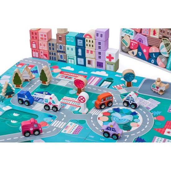 Doris sada dřevěných kostek 115 ks v Městečko