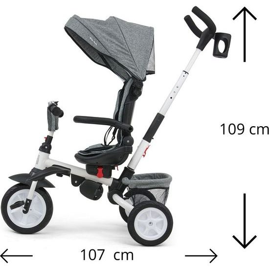 Dětská tříkolka 6v1 Milly Mally Stanley grey