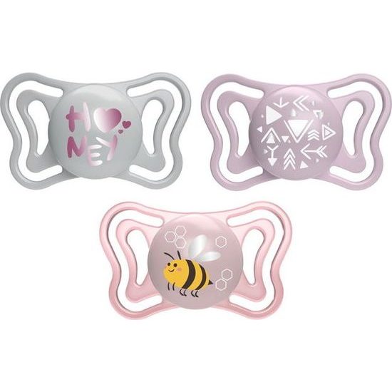 Silikonový dudlík Physio Light 2m, 2ks růžový