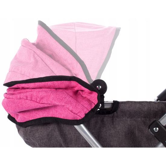 Kočárek pro panenky Princess šedo-růžový