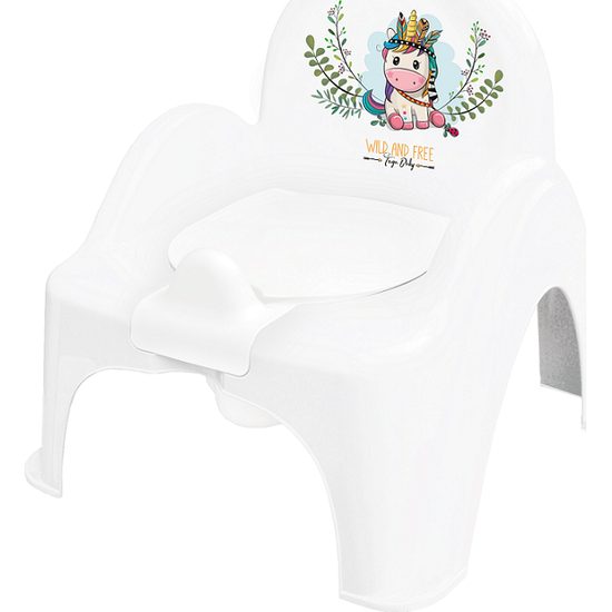 Dětský nočník s poklopem Wild & Free jednorožec bílý